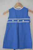 1970's Blue & White sleeveless mod dress