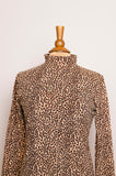 Leopard print long sleeve turtleneck tee