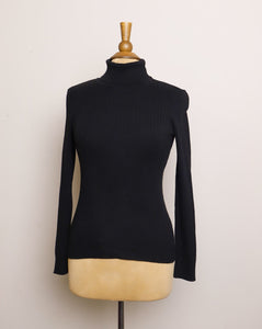 Y2K Black ribbed long sleeve turtleneck top