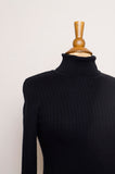 Y2K Black ribbed long sleeve turtleneck top