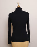 Y2K Black ribbed long sleeve turtleneck top