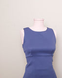 Y2K blue grey sleeveless 2 pc mini skirt set with front slit