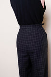 1990's Black grid print high waist pants with pockets