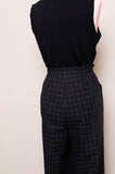 1990's Black grid print high waist pants with pockets