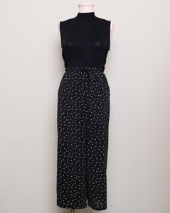 Black Polka dot sheer capri pants