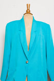 1990's Teal green Plus size Blazer with pockets