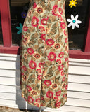 1990's Sage Green Sunflower button down dress