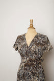 1990's Cheetah short sleeve printed wrap mini dress