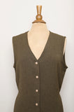 1990's Olive green button down vest