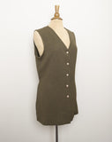 1990's Olive green button down vest