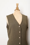 1990's Olive green button down vest