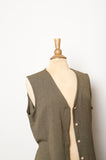 1990's Olive green button down vest