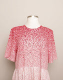 1980's Hot pink and white cheetah print plus size dress