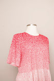 1980's Hot pink and white cheetah print plus size dress