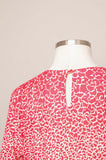 1980's Hot pink and white cheetah print plus size dress