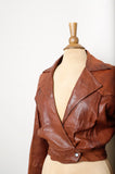 1970-1980's Brown cropped leather jacket