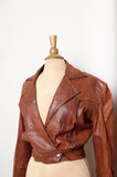 1970-1980's Brown cropped leather jacket