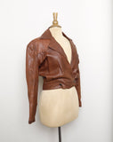1970-1980's Brown cropped leather jacket