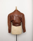 1970-1980's Brown cropped leather jacket