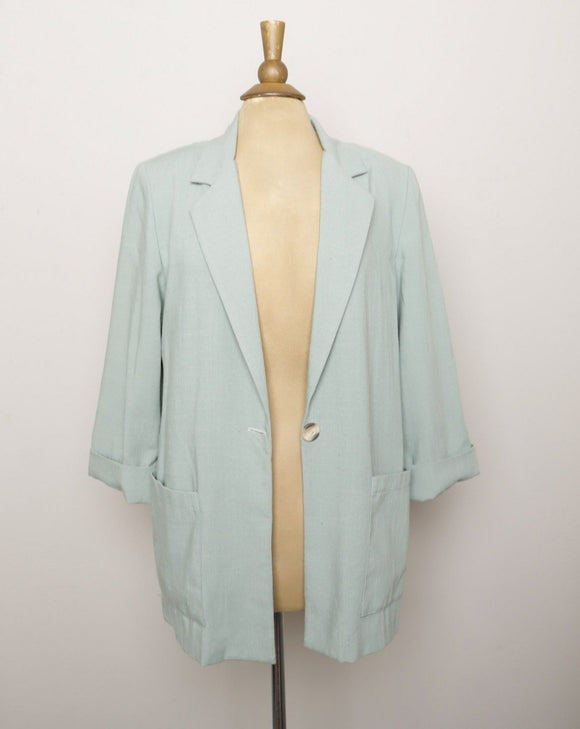 1990's Sage green blazer jacket with pockets