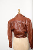 1970-1980's Brown cropped leather jacket