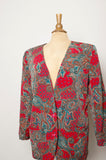 1990's Burgundy paisley blazer jacket