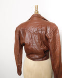 1970-1980's Brown cropped leather jacket