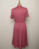 1970's Mauve pink mandarin collar short sleeve dress