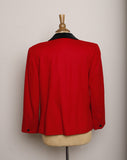 1990's Red Blazer with Black velvet collar