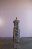 1990's Blue sunflower maxi dress