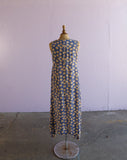 1990's Blue sunflower maxi dress