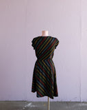 1970's Black Rainbow striped dress