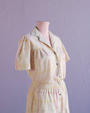 1970's Pastel plaid romper