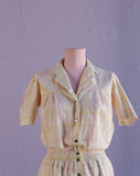 1970's Pastel plaid romper