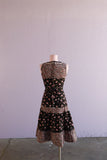 1970's Black Prairie style floral dress