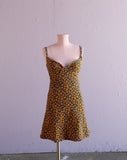 1990's Sunflower body con mini dress