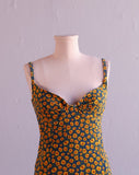 1990's Sunflower body con mini dress