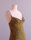 1990's Sunflower body con mini dress
