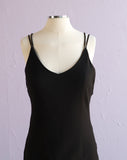 Y2K Black Slip Dress with criss-cross back