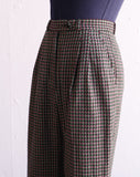 1990's Green, Black and Pink hounds-tooth high waist pants