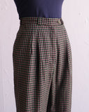 1990's Green, Black and Pink hounds-tooth high waist pants