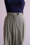 1990's Black & white plaid high-waist pants