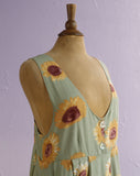 1990's Express Sleeveless Sage sunflower jumper maxi dress