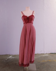 1970's Sleeveless Fuchsia Gunne Sax prairie maxi dress