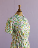 1980's White dress with fruit & butterfly print