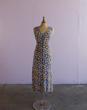 1990's Blue sunflower maxi dress