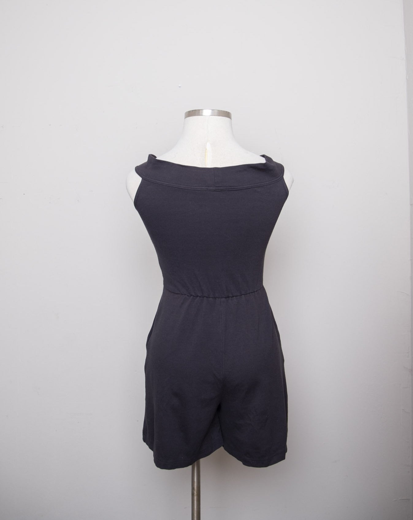1980-90's Black off the shoulder romper with gold button appliques and Vida Antigua Collective 1980-90's Black off the shoulder romper with gold button appliques and Vida Antigua Collective