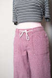 Y2K Lee Red, Navy & White striped wide leg capri pants