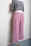 Y2K Lee Red, Navy & White striped wide leg capri pants