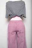 Y2K Lee Red, Navy & White striped wide leg capri pants